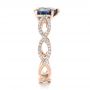 18k Rose Gold 18k Rose Gold Custom Blue Sapphire And Diamond Engagement Ring - Side View -  102309 - Thumbnail