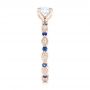 18k Rose Gold 18k Rose Gold Custom Blue Sapphire And Diamond Engagement Ring - Side View -  102520 - Thumbnail