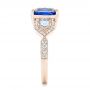 18k Rose Gold 18k Rose Gold Custom Blue Sapphire And Diamond Engagement Ring - Side View -  102783 - Thumbnail