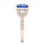 18k Rose Gold 18k Rose Gold Custom Blue Sapphire And Diamond Engagement Ring - Side View -  102783 - Thumbnail