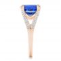 18k Rose Gold 18k Rose Gold Custom Blue Sapphire And Diamond Engagement Ring - Side View -  102790 - Thumbnail