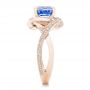 14k Rose Gold 14k Rose Gold Custom Blue Sapphire And Diamond Engagement Ring - Side View -  102841 - Thumbnail
