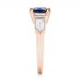 18k Rose Gold 18k Rose Gold Custom Blue Sapphire And Diamond Engagement Ring - Side View -  102870 - Thumbnail