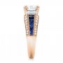 18k Rose Gold 18k Rose Gold Custom Blue Sapphire And Diamond Engagement Ring - Side View -  102888 - Thumbnail