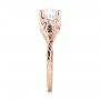 14k Rose Gold 14k Rose Gold Custom Blue Sapphire And Diamond Engagement Ring - Side View -  103409 - Thumbnail