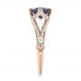 18k Rose Gold 18k Rose Gold Custom Blue Sapphire And Diamond Engagement Ring - Side View -  103411 - Thumbnail