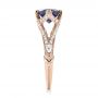 18k Rose Gold 18k Rose Gold Custom Blue Sapphire And Diamond Engagement Ring - Side View -  103411 - Thumbnail