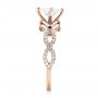 18k Rose Gold 18k Rose Gold Custom Blue Sapphire And Diamond Engagement Ring - Side View -  103420 - Thumbnail