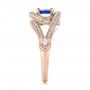14k Rose Gold 14k Rose Gold Custom Blue Sapphire And Diamond Engagement Ring - Side View -  103611 - Thumbnail