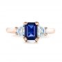 18k Rose Gold 18k Rose Gold Custom Blue Sapphire And Diamond Engagement Ring - Top View -  100855 - Thumbnail