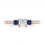 14k Rose Gold 14k Rose Gold Custom Blue Sapphire And Diamond Engagement Ring - Top View -  100876 - Thumbnail
