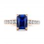 14k Rose Gold 14k Rose Gold Custom Blue Sapphire And Diamond Engagement Ring - Top View -  100923 - Thumbnail