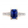 14k Rose Gold 14k Rose Gold Custom Blue Sapphire And Diamond Engagement Ring - Top View -  100923 - Thumbnail