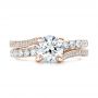 14k Rose Gold 14k Rose Gold Custom Blue Sapphire And Diamond Engagement Ring - Top View -  102070 - Thumbnail