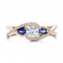 14k Rose Gold 14k Rose Gold Custom Blue Sapphire And Diamond Engagement Ring - Top View -  102251 - Thumbnail