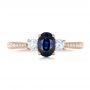 14k Rose Gold 14k Rose Gold Custom Blue Sapphire And Diamond Engagement Ring - Top View -  102274 - Thumbnail
