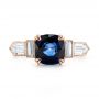 18k Rose Gold 18k Rose Gold Custom Blue Sapphire And Diamond Engagement Ring - Top View -  102870 - Thumbnail