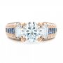 18k Rose Gold 18k Rose Gold Custom Blue Sapphire And Diamond Engagement Ring - Top View -  102888 - Thumbnail