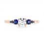 14k Rose Gold 14k Rose Gold Custom Blue Sapphire And Diamond Engagement Ring - Top View -  103015 - Thumbnail