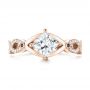 18k Rose Gold 18k Rose Gold Custom Blue Sapphire And Diamond Engagement Ring - Top View -  103420 - Thumbnail