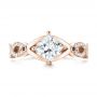18k Rose Gold 18k Rose Gold Custom Blue Sapphire And Diamond Engagement Ring - Top View -  103420 - Thumbnail