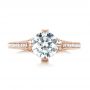 18k Rose Gold 18k Rose Gold Custom Blue Sapphire And Diamond Engagement Ring - Top View -  103448 - Thumbnail