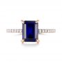 18k Rose Gold 18k Rose Gold Custom Blue Sapphire And Diamond Engagement Ring - Top View -  103509 - Thumbnail