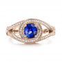 14k Rose Gold 14k Rose Gold Custom Blue Sapphire And Diamond Engagement Ring - Top View -  103611 - Thumbnail