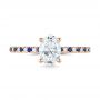 14k Rose Gold 14k Rose Gold Custom Blue Sapphire And Diamond Engagement Ring - Top View -  104207 - Thumbnail