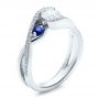  Platinum Custom Blue Sapphire And Diamond Engagement Ring