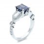  Platinum Custom Blue Sapphire And Diamond Engagement Ring - Three-Quarter View -  101164 - Thumbnail