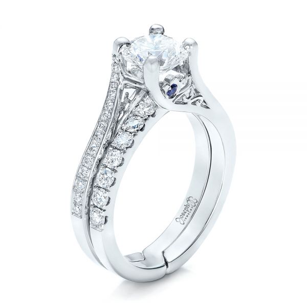 Custom Blue Sapphire and Diamond Engagement Ring - reference design