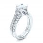 14k White Gold Custom Blue Sapphire And Diamond Engagement Ring - Three-Quarter View -  102070 - Thumbnail