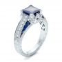 Custom Blue Sapphire And Diamond Engagement Ring - Three-Quarter View -  102163 - Thumbnail