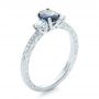  Platinum Platinum Custom Blue Sapphire And Diamond Engagement Ring - Three-Quarter View -  102274 - Thumbnail