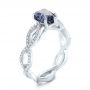 18k White Gold 18k White Gold Custom Blue Sapphire And Diamond Engagement Ring - Three-Quarter View -  102309 - Thumbnail