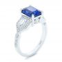  Platinum Platinum Custom Blue Sapphire And Diamond Engagement Ring - Three-Quarter View -  102783 - Thumbnail