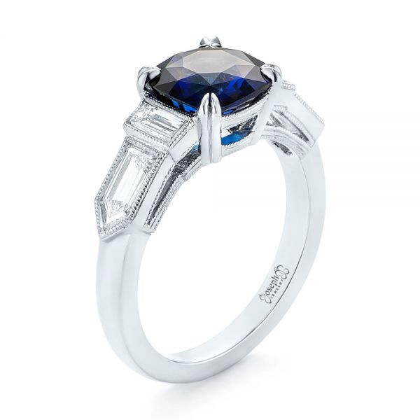 Custom Blue Sapphire and Diamond Engagement Ring - reference design