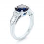  Platinum Custom Blue Sapphire And Diamond Engagement Ring - Three-Quarter View -  102870 - Thumbnail