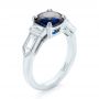 18k White Gold 18k White Gold Custom Blue Sapphire And Diamond Engagement Ring - Three-Quarter View -  102870 - Thumbnail