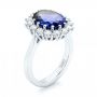  Platinum Custom Blue Sapphire And Diamond Engagement Ring - Three-Quarter View -  103055 - Thumbnail
