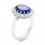 14k White Gold 14k White Gold Custom Blue Sapphire And Diamond Engagement Ring - Three-Quarter View -  103055 - Thumbnail