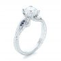 18k White Gold 18k White Gold Custom Blue Sapphire And Diamond Engagement Ring - Three-Quarter View -  103409 - Thumbnail