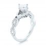 18k White Gold 18k White Gold Custom Blue Sapphire And Diamond Engagement Ring - Three-Quarter View -  103420 - Thumbnail