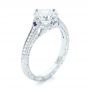  Platinum Custom Blue Sapphire And Diamond Engagement Ring - Three-Quarter View -  103448 - Thumbnail