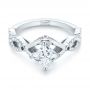 18k White Gold 18k White Gold Custom Blue Sapphire And Diamond Engagement Ring - Flat View -  103420 - Thumbnail