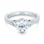 18k White Gold 18k White Gold Custom Blue Sapphire And Diamond Engagement Ring - Flat View -  103448 - Thumbnail