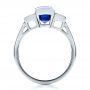  Platinum Custom Blue Sapphire And Diamond Engagement Ring - Front View -  100034 - Thumbnail