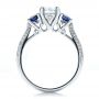  Platinum Platinum Custom Blue Sapphire And Diamond Engagement Ring - Front View -  100116 - Thumbnail