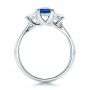  Platinum Custom Blue Sapphire And Diamond Engagement Ring - Front View -  100855 - Thumbnail